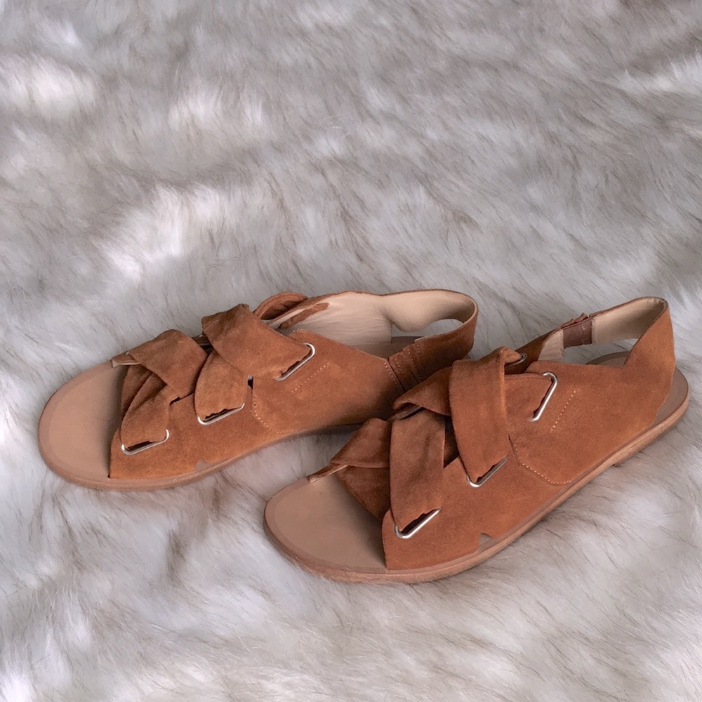 RAG & BONE GENUINE SUEDE LEATHER ‘’ELDA’’ COGNAC CORSET SANDAL - Picture 4 of 8